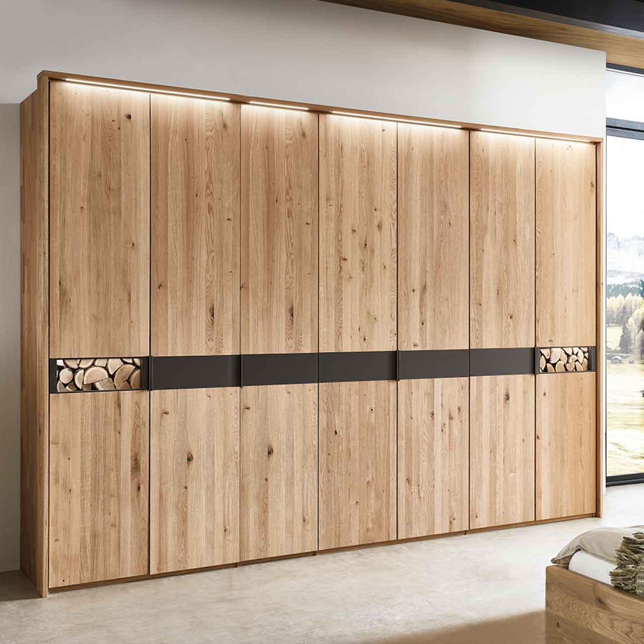 Wöstmann WSM 3100 Drehtürenschrank mit Kaminholz-Akzent