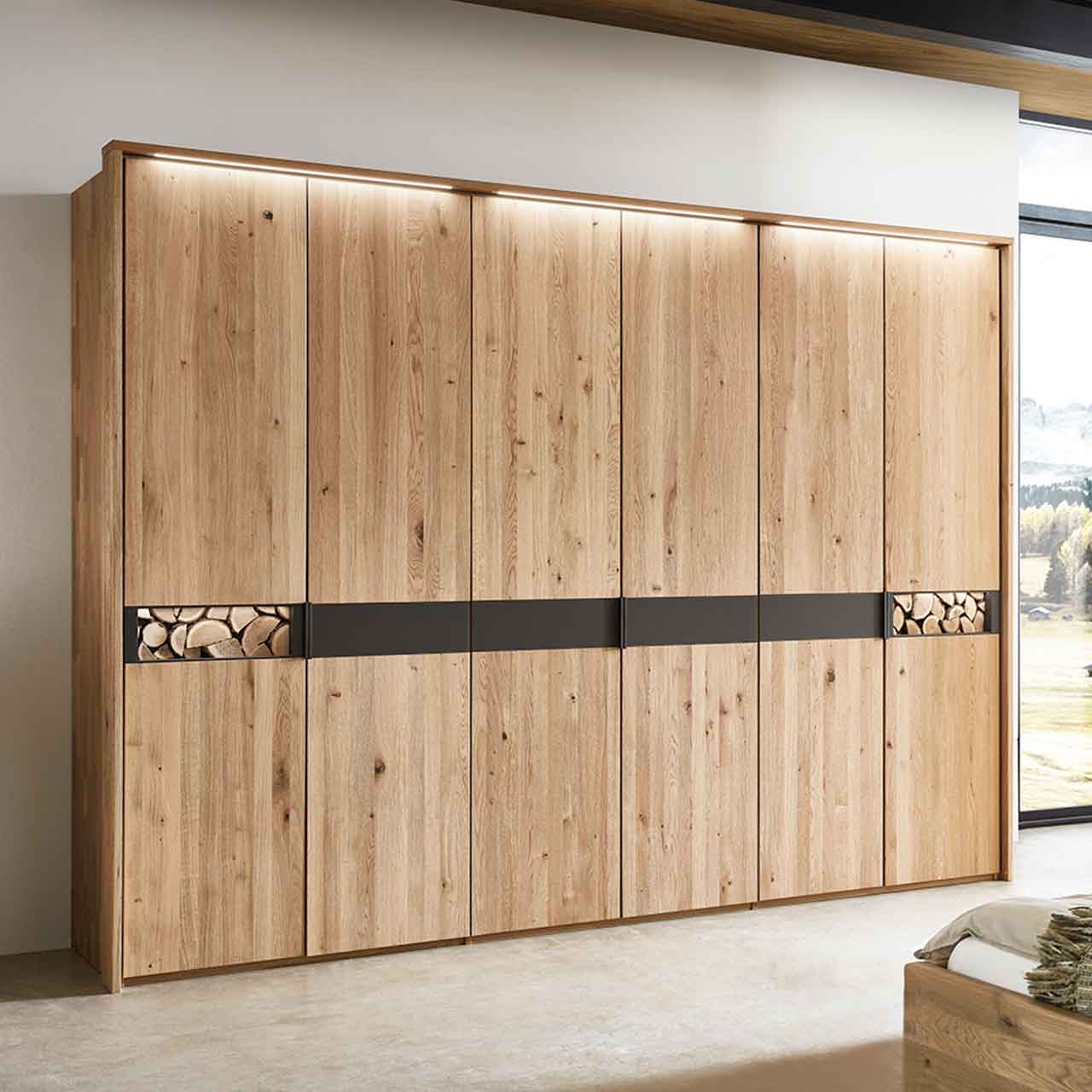 Wöstmann WSM 3100 Drehtürenschrank 6-türig Kaminholz-Akzent