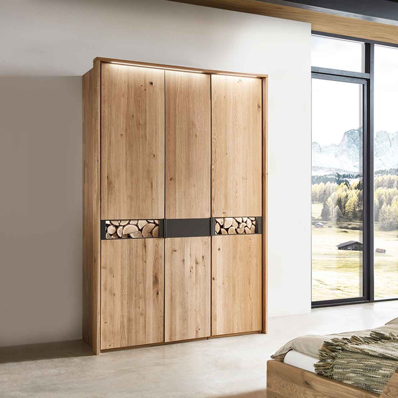 Wöstmann WSM 3100 Drehtürenschrank 3-türig Kaminholz-Akzent