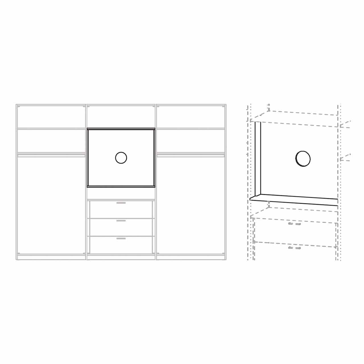 Wöstmann WSM 3100 TV-Einsatz für Kleiderschrank